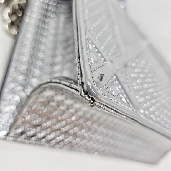 Authentic Designer Dior Diorama Metallic Microcannage Bag Medium Silver - Picture 5 of 10